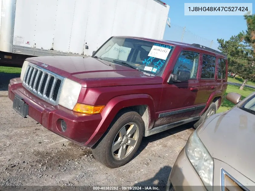 2007 Jeep Commander Sport VIN: 1J8HG48K47C527424 Lot: 40382252