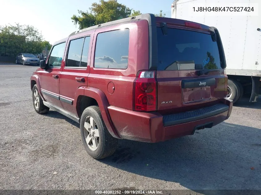 2007 Jeep Commander Sport VIN: 1J8HG48K47C527424 Lot: 40382252