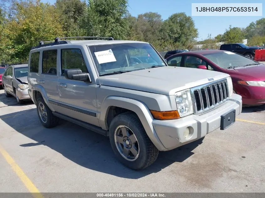 2007 Jeep Commander Sport VIN: 1J8HG48P57C653514 Lot: 40491156