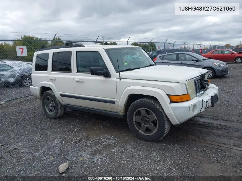 2007 Jeep Commander Sport VIN: 1J8HG48K27C621060 Lot: 40616260