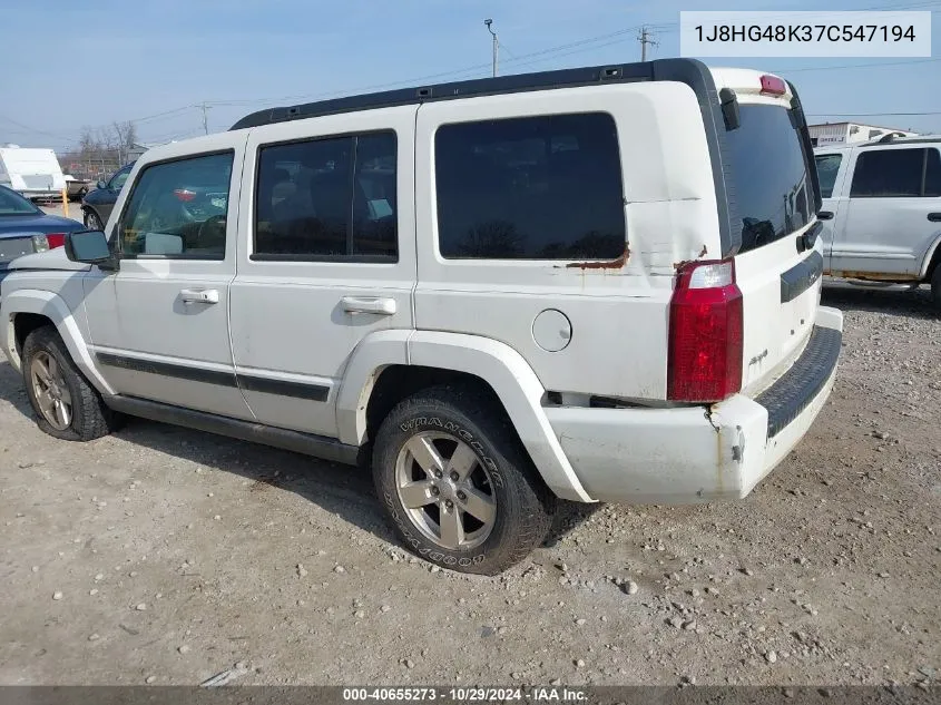 2007 Jeep Commander Sport VIN: 1J8HG48K37C547194 Lot: 40655273