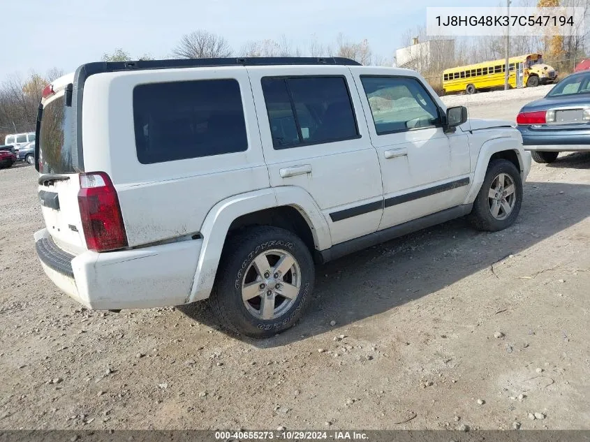 2007 Jeep Commander Sport VIN: 1J8HG48K37C547194 Lot: 40655273