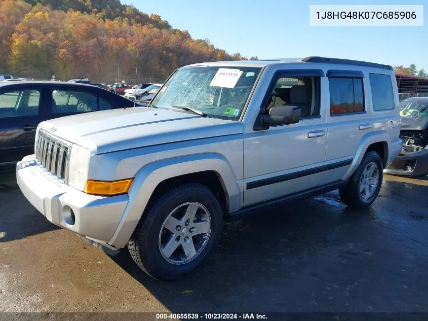 2007 Jeep Commander Sport VIN: 1J8HG48K07C685906 Lot: 40655539