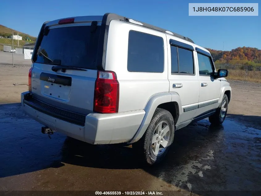 2007 Jeep Commander Sport VIN: 1J8HG48K07C685906 Lot: 40655539