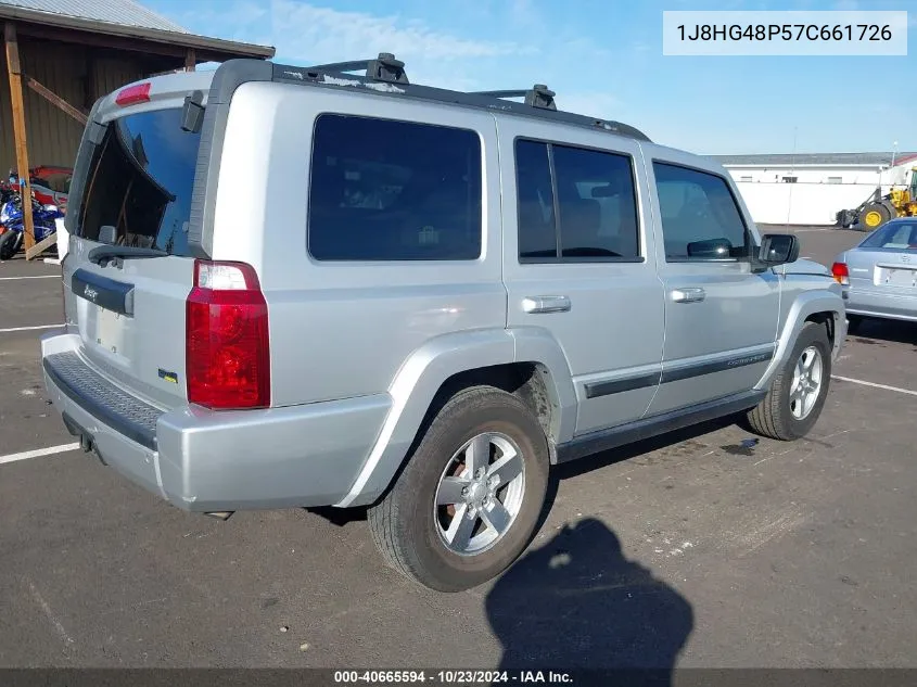 2007 Jeep Commander Sport VIN: 1J8HG48P57C661726 Lot: 40665594