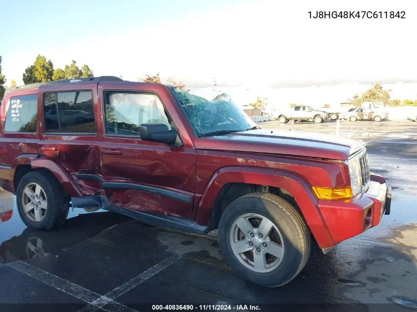 2007 Jeep Commander Sport VIN: 1J8HG48K47C611842 Lot: 40836490