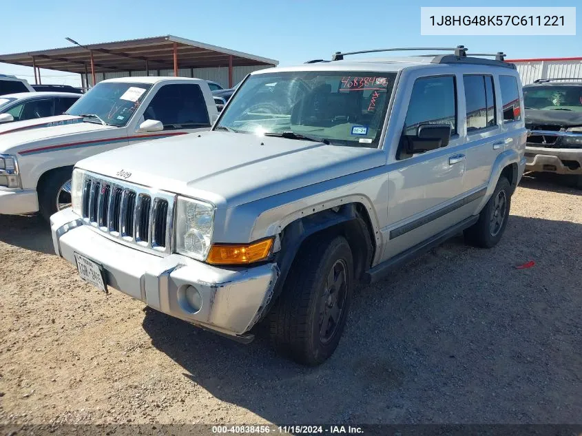 2007 Jeep Commander Sport VIN: 1J8HG48K57C611221 Lot: 40838456