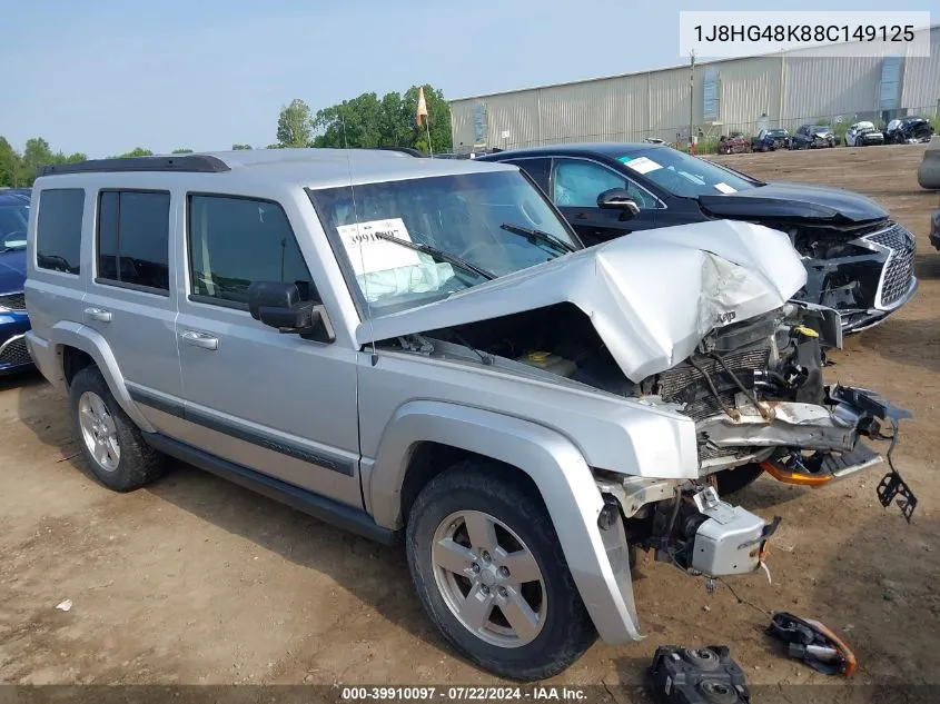 2008 Jeep Commander Sport VIN: 1J8HG48K88C149125 Lot: 39910097