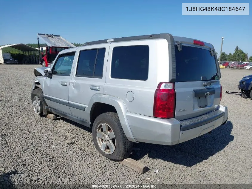 1J8HG48K48C184647 2008 Jeep Commander Sport