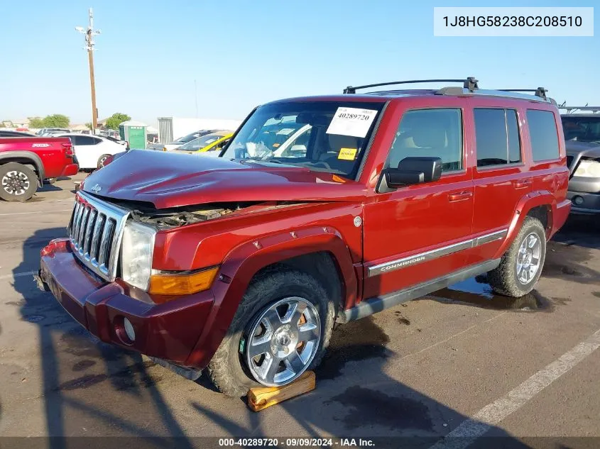 2008 Jeep Commander Limited VIN: 1J8HG58238C208510 Lot: 40289720