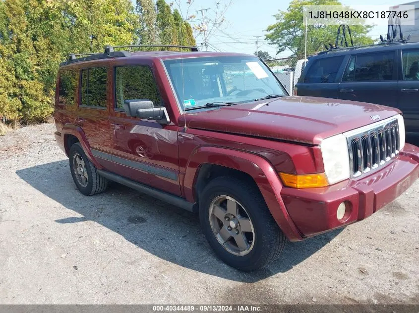 2008 Jeep Commander Sport VIN: 1J8HG48KX8C187746 Lot: 40344489