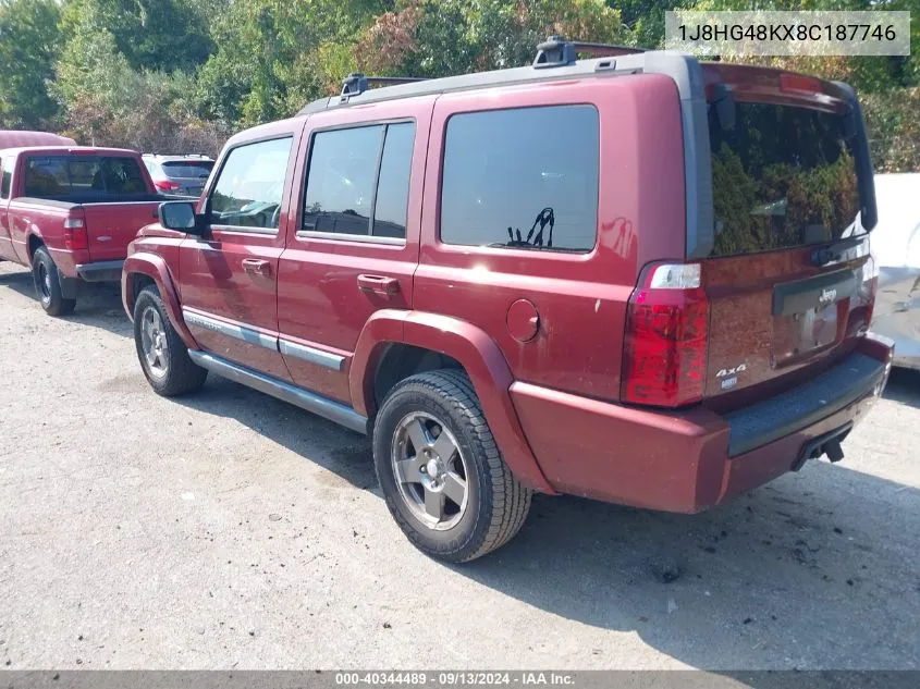 2008 Jeep Commander Sport VIN: 1J8HG48KX8C187746 Lot: 40344489