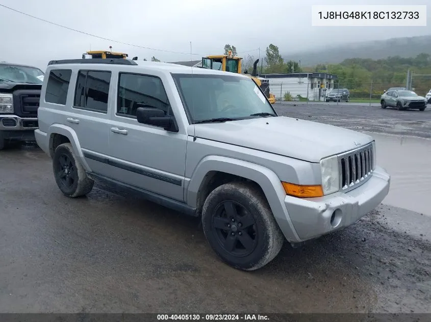 2008 Jeep Commander Sport VIN: 1J8HG48K18C132733 Lot: 40405130