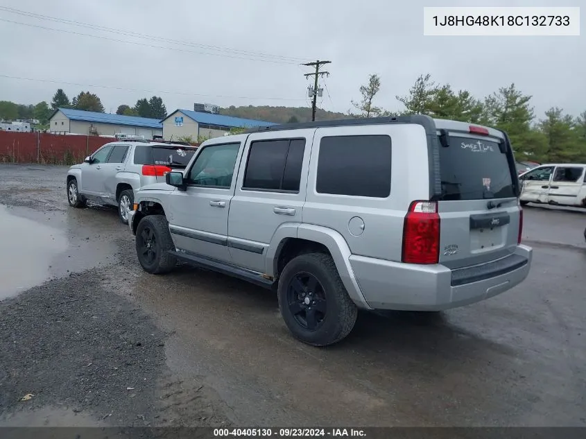 2008 Jeep Commander Sport VIN: 1J8HG48K18C132733 Lot: 40405130