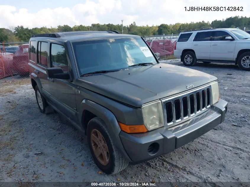 2008 Jeep Commander Sport VIN: 1J8HH48K58C142842 Lot: 40720336