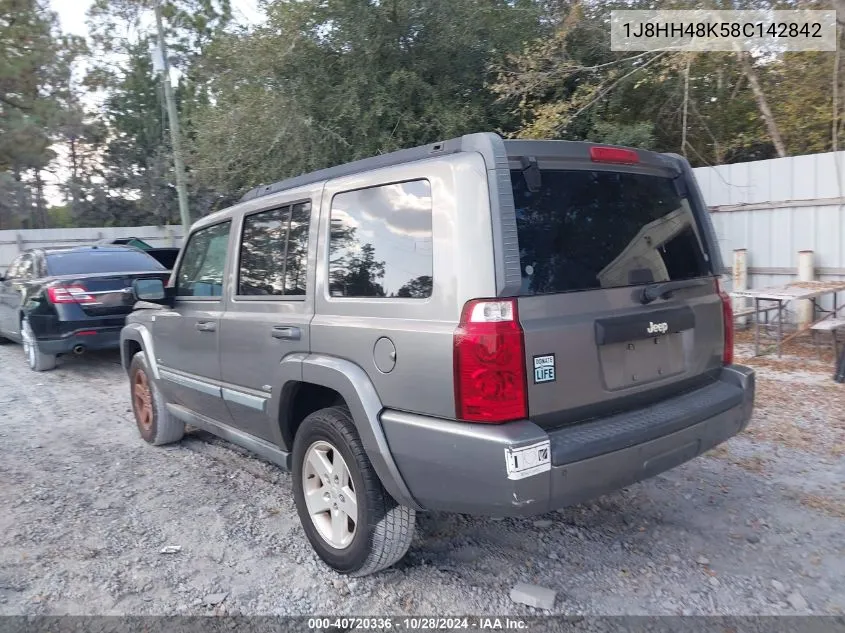 2008 Jeep Commander Sport VIN: 1J8HH48K58C142842 Lot: 40720336