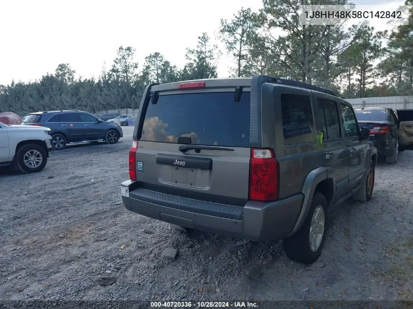 2008 Jeep Commander Sport VIN: 1J8HH48K58C142842 Lot: 40720336