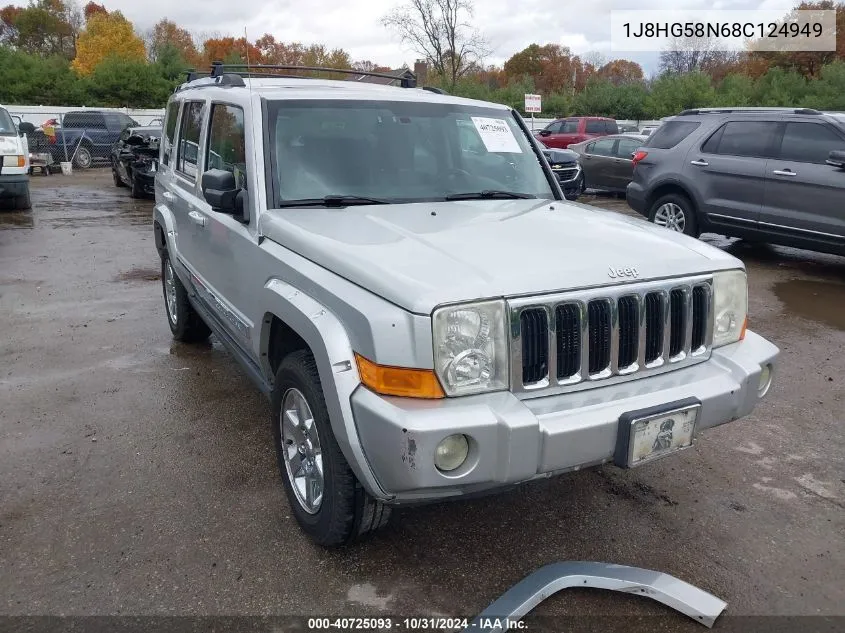 2008 Jeep Commander Limited VIN: 1J8HG58N68C124949 Lot: 40725093