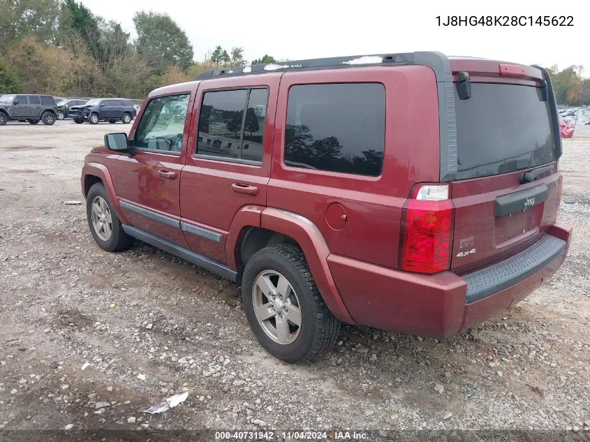 2008 Jeep Commander Sport VIN: 1J8HG48K28C145622 Lot: 40731942