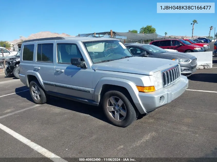 2008 Jeep Commander Sport VIN: 1J8HG48K38C166477 Lot: 40802490