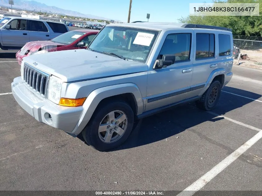 2008 Jeep Commander Sport VIN: 1J8HG48K38C166477 Lot: 40802490