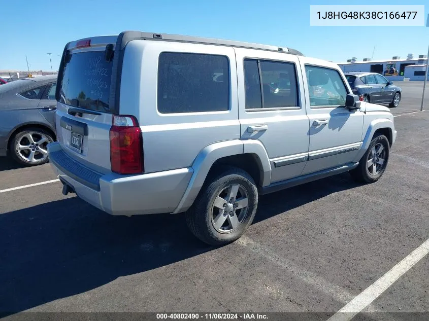 2008 Jeep Commander Sport VIN: 1J8HG48K38C166477 Lot: 40802490