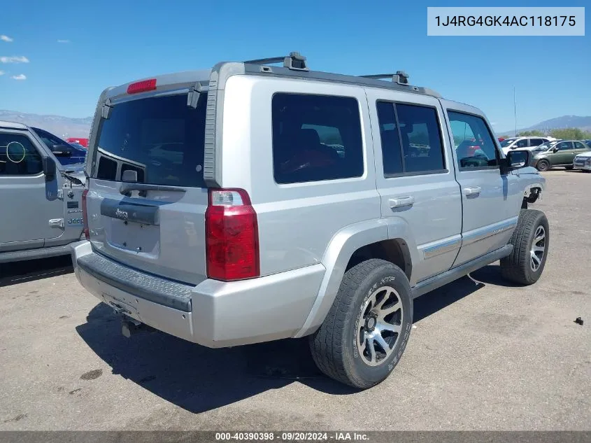 2010 Jeep Commander Sport VIN: 1J4RG4GK4AC118175 Lot: 40390398