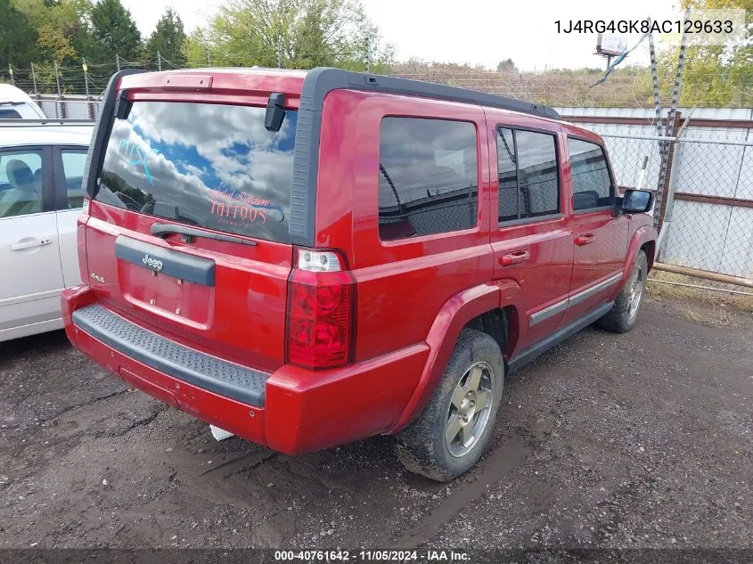 2010 Jeep Commander Sport VIN: 1J4RG4GK8AC129633 Lot: 40761642