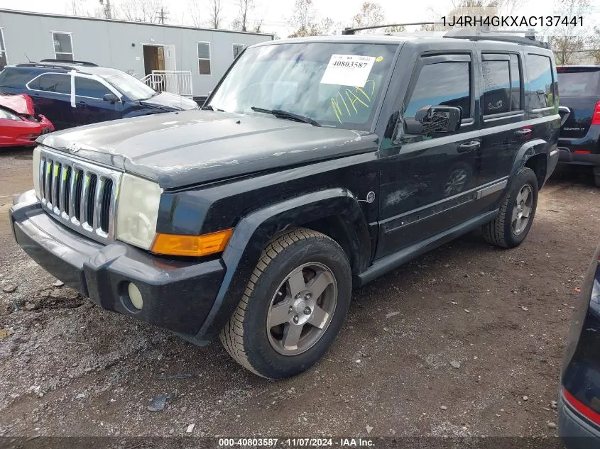 2010 Jeep Commander Sport VIN: 1J4RH4GKXAC137441 Lot: 40803587