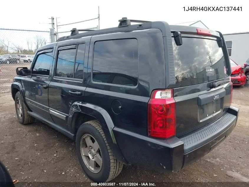 2010 Jeep Commander Sport VIN: 1J4RH4GKXAC137441 Lot: 40803587