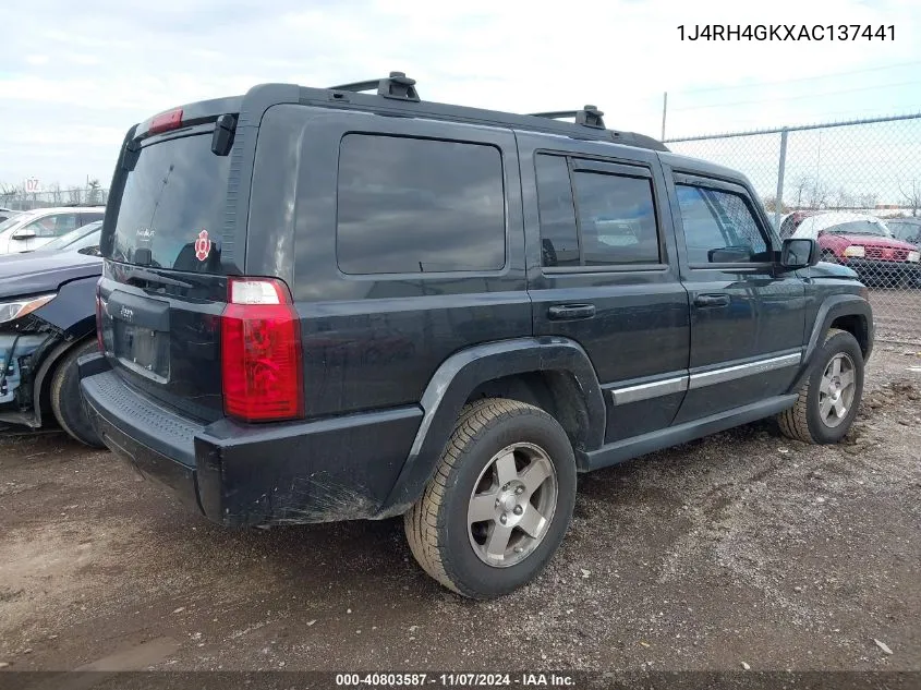 2010 Jeep Commander Sport VIN: 1J4RH4GKXAC137441 Lot: 40803587