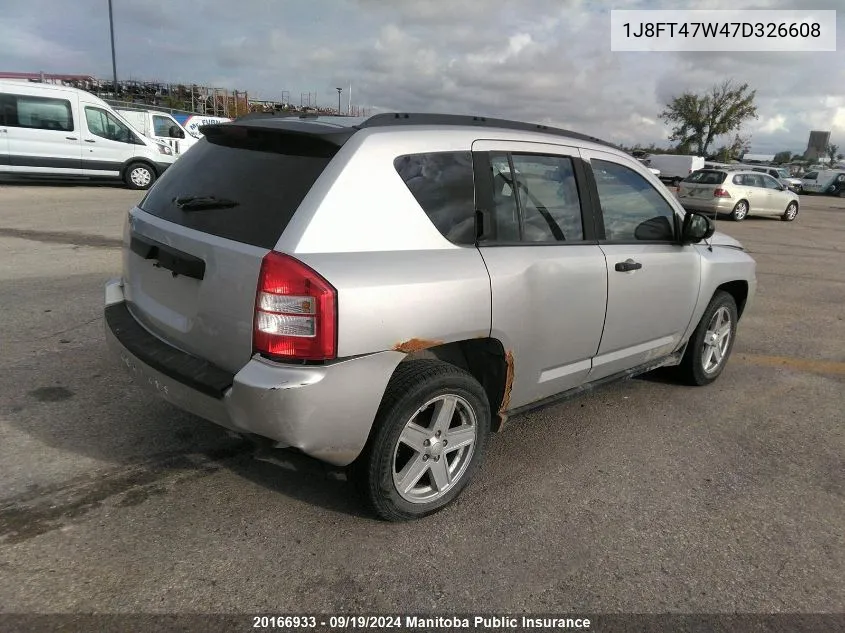 1J8FT47W47D326608 2007 Jeep Compass Sport