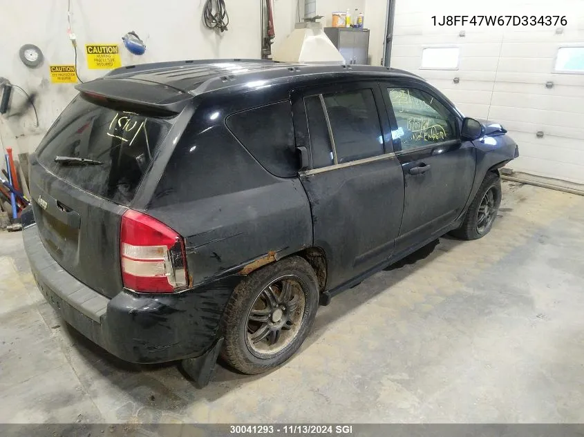 2007 Jeep Compass VIN: 1J8FF47W67D334376 Lot: 30041293