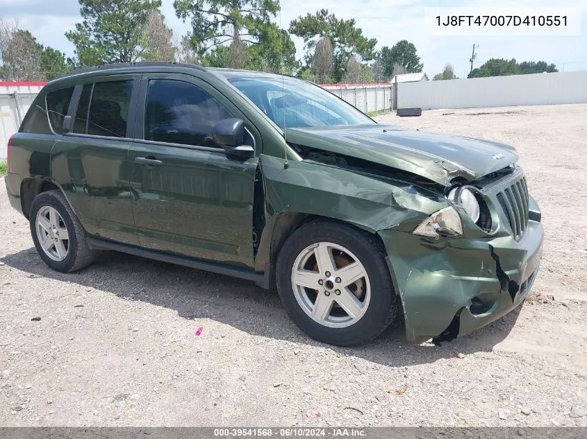 2007 Jeep Compass Sport VIN: 1J8FT47007D410551 Lot: 39541568