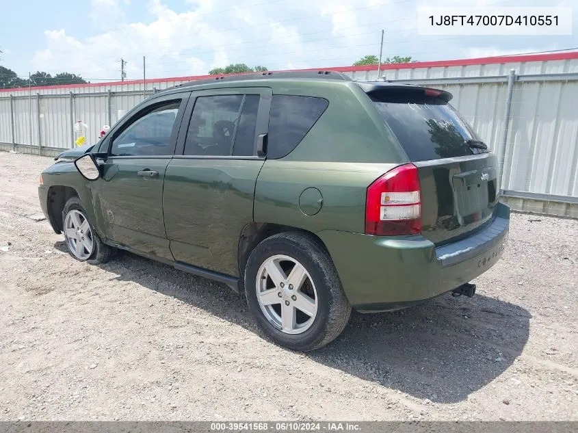 2007 Jeep Compass Sport VIN: 1J8FT47007D410551 Lot: 39541568