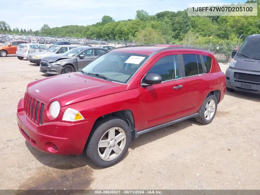 2007 Jeep Compass Sport VIN: 1J8FF47W07D205100 Lot: 39630021