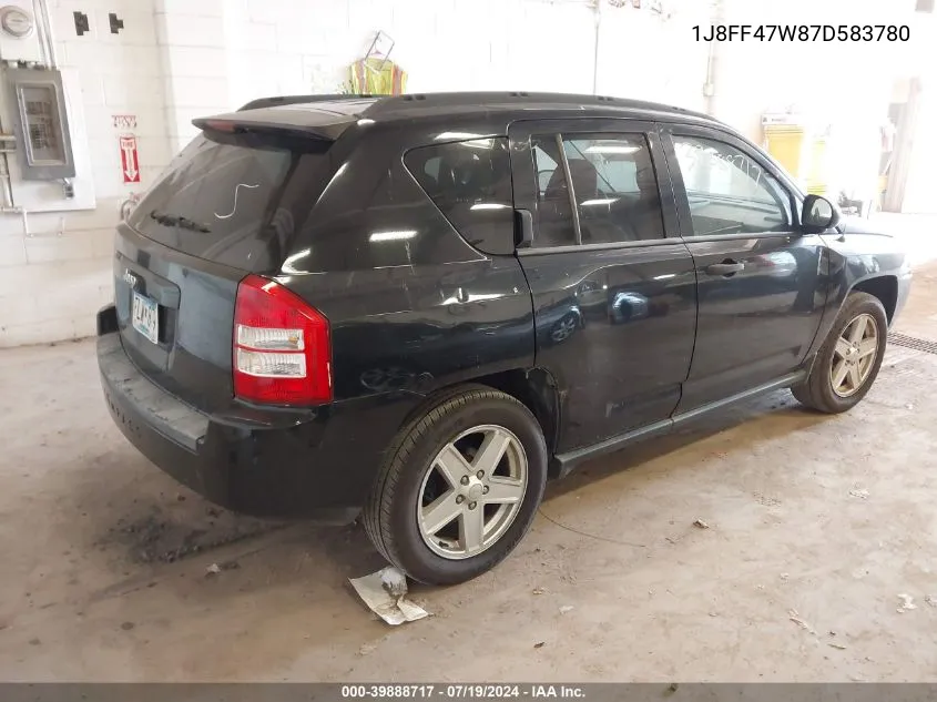 1J8FF47W87D583780 2007 Jeep Compass Sport