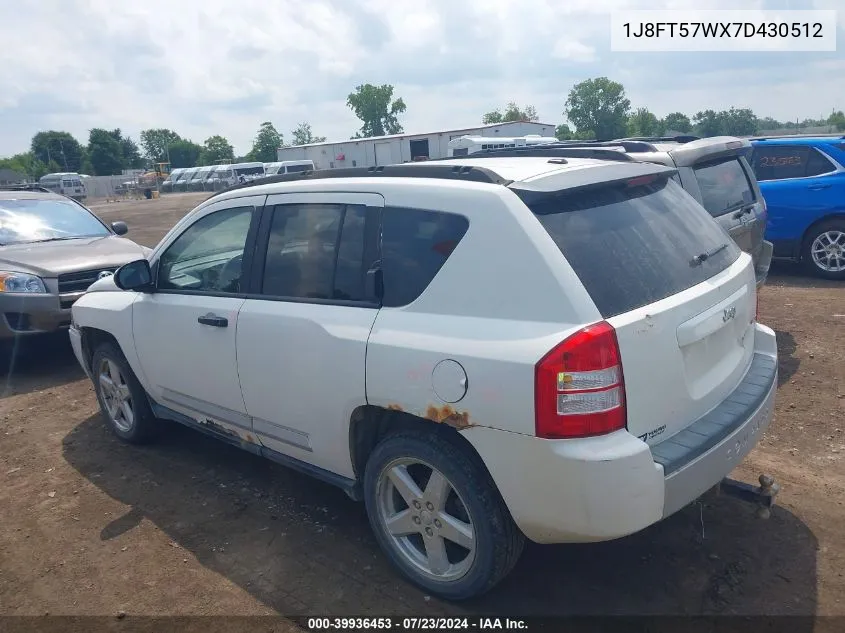 2007 Jeep Compass Limited VIN: 1J8FT57WX7D430512 Lot: 39936453