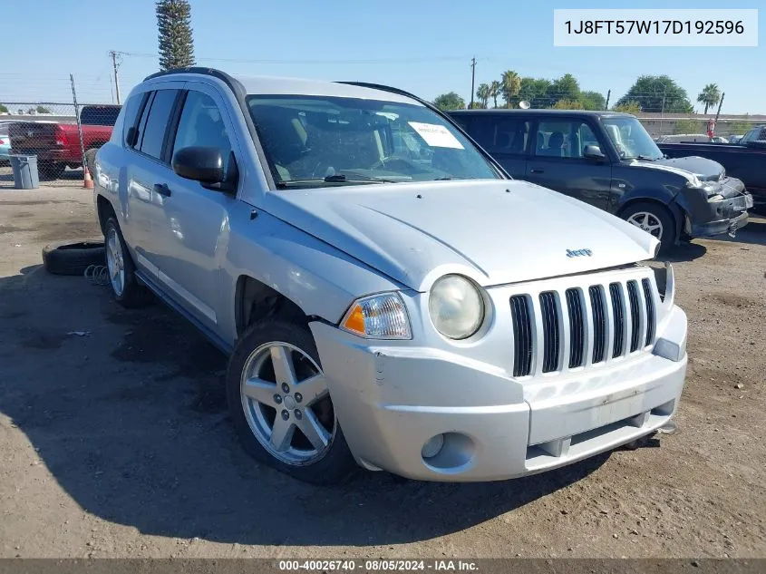 2007 Jeep Compass Limited VIN: 1J8FT57W17D192596 Lot: 40026740