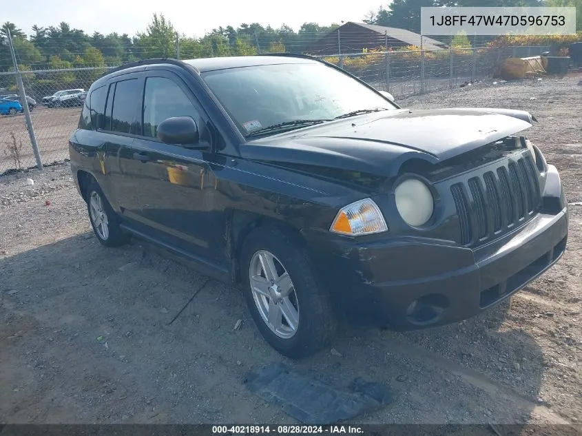 2007 Jeep Compass Sport VIN: 1J8FF47W47D596753 Lot: 40218914