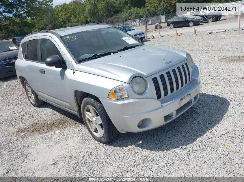 2007 Jeep Compass Sport VIN: 1J8FF47W07D204271 Lot: 40234347