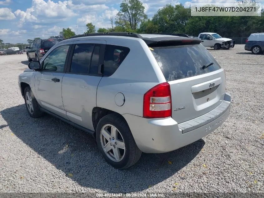 2007 Jeep Compass Sport VIN: 1J8FF47W07D204271 Lot: 40234347