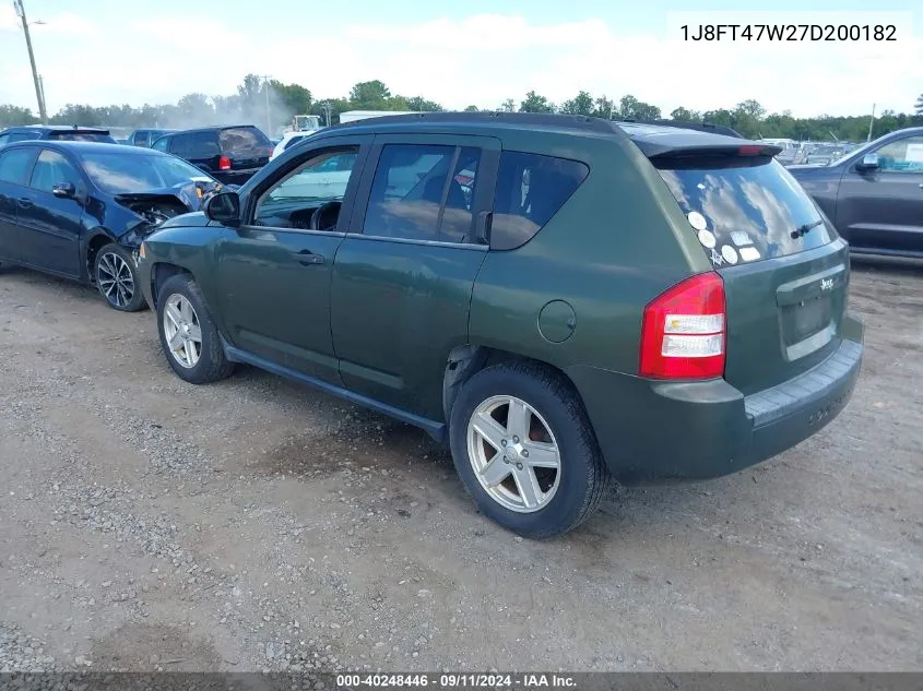 2007 Jeep Compass Sport VIN: 1J8FT47W27D200182 Lot: 40248446