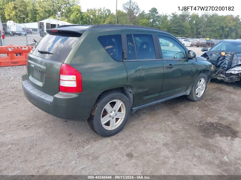 2007 Jeep Compass Sport VIN: 1J8FT47W27D200182 Lot: 40248446