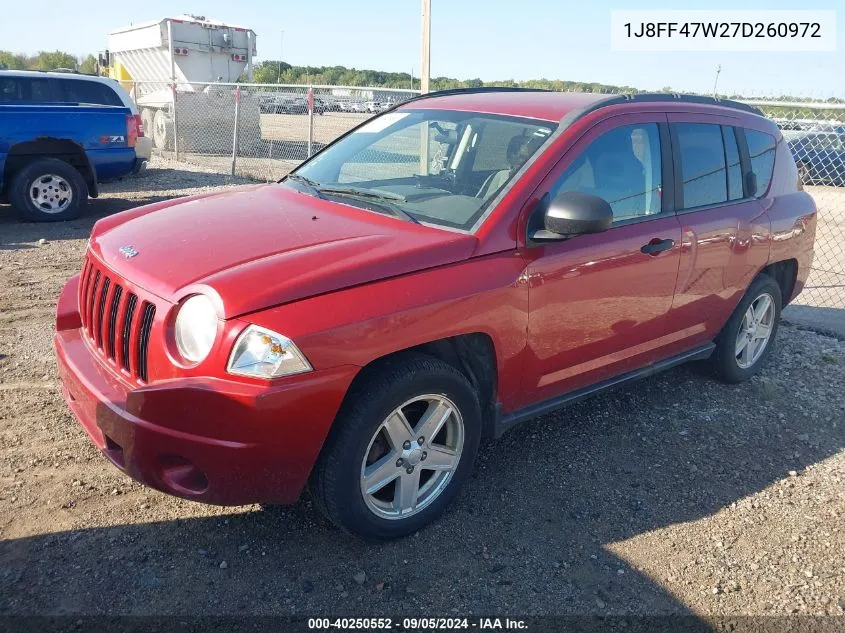 2007 Jeep Compass VIN: 1J8FF47W27D260972 Lot: 40250552