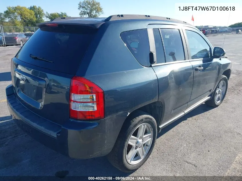 1J8FT47W67D100618 2007 Jeep Compass Sport