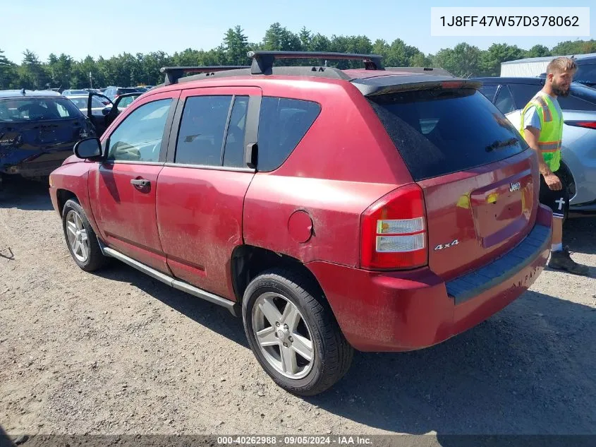 2007 Jeep Compass VIN: 1J8FF47W57D378062 Lot: 40262988