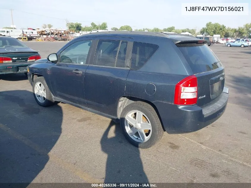 2007 Jeep Compass VIN: 1J8FF47WX7D156021 Lot: 40265336