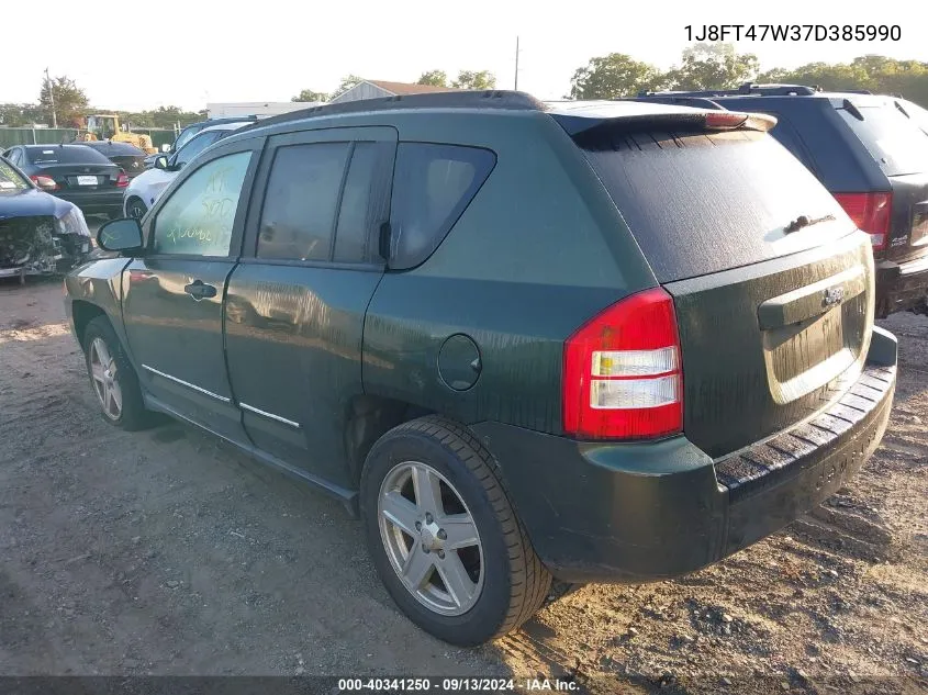 2007 Jeep Compass Sport VIN: 1J8FT47W37D385990 Lot: 40341250