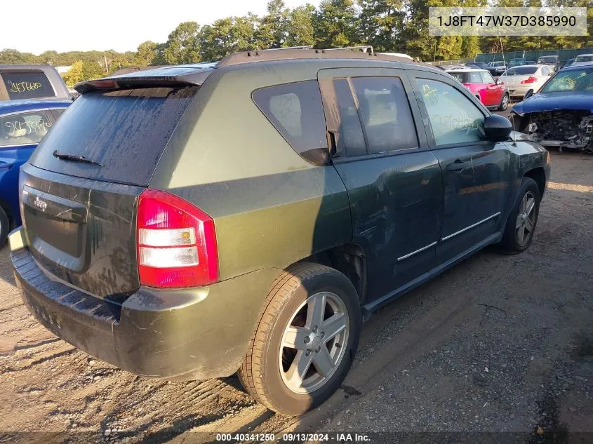 2007 Jeep Compass Sport VIN: 1J8FT47W37D385990 Lot: 40341250